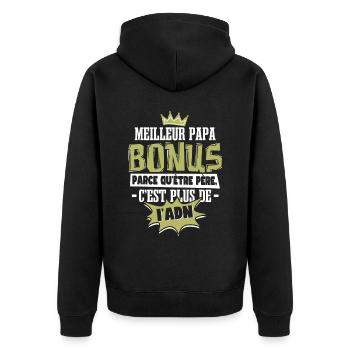 Meilleur Papa Bonus - Veste à capuche bio Premium Unisexe - noir - Dos - Nico (187cm)