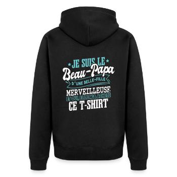 Idée Cadeau Fête Des Pères Beau-Papa - Veste à capuche bio Premium Unisexe - noir - Dos - Nico (187cm)
