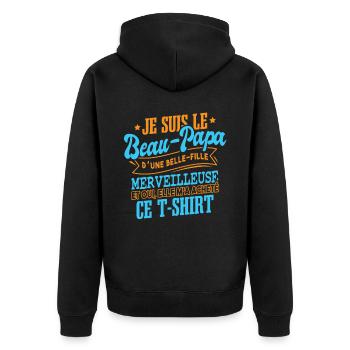 Je Suis Le Beau-Papa - Veste à capuche bio Premium Unisexe - noir - Dos - Nico (187cm)