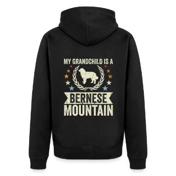 Mon petit-fils est une montagne bernoise - Veste à capuche bio Premium Unisexe - noir - Dos - Nico (187cm)