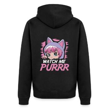 Furry Fandom Fursuits Mignon - Veste à capuche bio Premium Unisexe - noir - Dos - Nico (187cm)