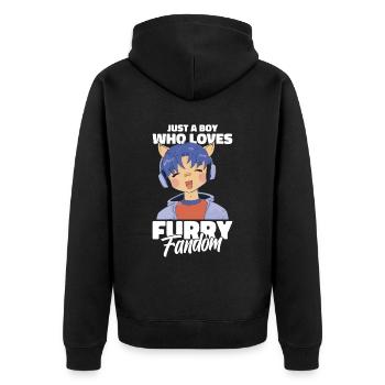 Furry Fandom Fursuits Garçon - Veste à capuche bio Premium Unisexe - noir - Dos - Nico (187cm)