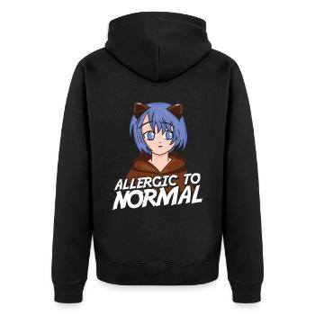Furry Fandom Fursuits Witzig - Unisex Premium Bio Zip Hoodie - Schwarz - Hinten - Nico (187cm)