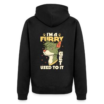 Furry Fandom Fursuits Cool - Veste à capuche bio Premium Unisexe - noir - Dos - Nico (187cm)
