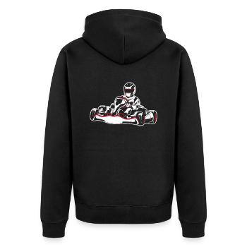 Go Kart Karting Karting Driver Cool - Unisex Premium Organic Zip Hoodie - black - Back - Nico (187cm)