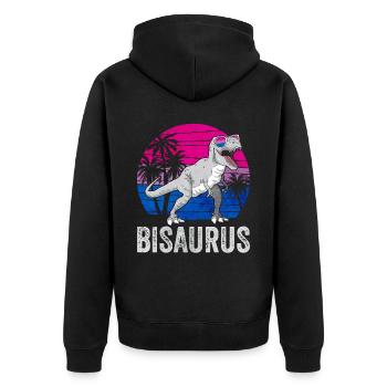 Bi Pride Bisexuel Flag Trex LGBTQ - Veste à capuche bio Premium Unisexe - noir - Dos - Nico (187cm)