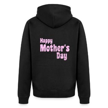 Happy Mother's day - Unisex Premium Bio Zip Hoodie - Schwarz - Hinten - Nico (187cm)