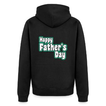 Happy Father's day - Unisex Premium Bio Zip Hoodie - Schwarz - Hinten - Nico (187cm)