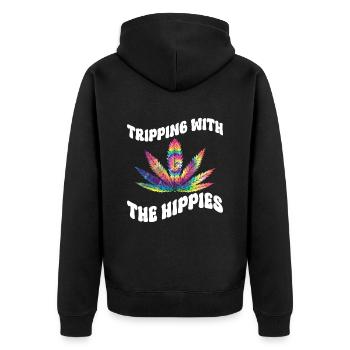 Tripping With The Hippies - Hippie Costume Tie Dye - Unisex Premium Organic Zip Hoodie - black - Back - Nico (187cm)