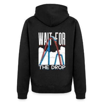 Wait For The Drop Roller Coaster - Unisex Premium Organic Zip Hoodie - black - Back - Nico (187cm)