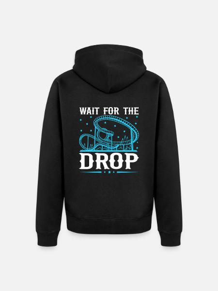 Wacht op de drop-achtbaan - Uniseks Premium bio ziphoodie - zwart