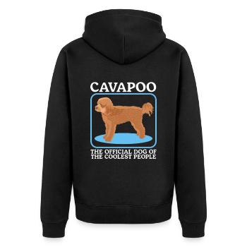 Cavapoo Dog Cavoodle Dog Owner Gift - Unisex Premium Organic Zip Hoodie - black - Back - Nico (187cm)