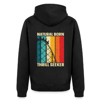 Natural Born Thrill Seeker Montagnes russes - Veste à capuche bio Premium Unisexe - noir - Dos - Nico (187cm)