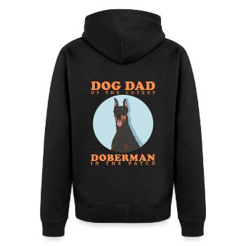 Doberman Dad Dog Daddy Dog Owner Cadeau - Veste à capuche bio Premium Unisexe - noir - Dos - Nico (187cm)