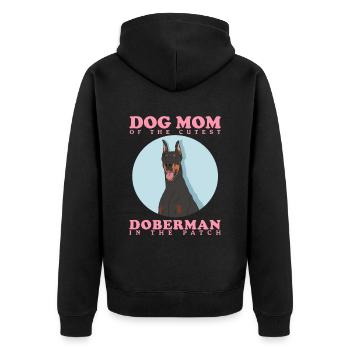 Doberman Mom Dog Mom Dog Owner Cadeau - Veste à capuche bio Premium Unisexe - noir - Dos - Nico (187cm)