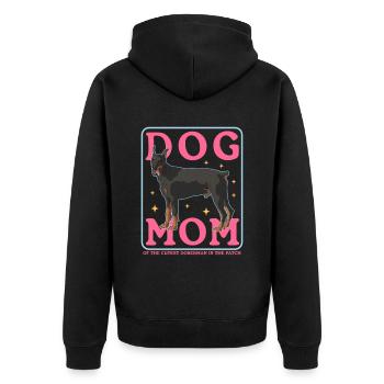 Doberman Mom Dog Owner Dog Mom Gift - Unisex Premium Organic Zip Hoodie - black - Back - Nico (187cm)