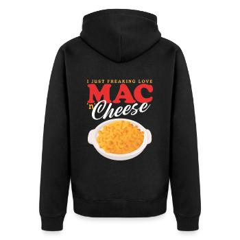 Macaroni and cheese | Mac And Cheese Gift - Unisex Premium Organic Zip Hoodie - black - Back - Nico (187cm)