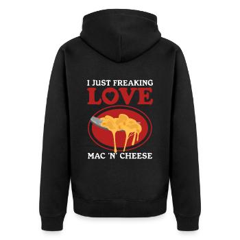 Macaroni With Cheese Mac And Cheese Gift - Unisex Premium Organic Zip Hoodie - black - Back - Nico (187cm)