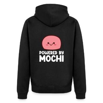 Mochi (1) - Unisex Premium Bio Zip Hoodie - Schwarz - Hinten - Nico (187cm)