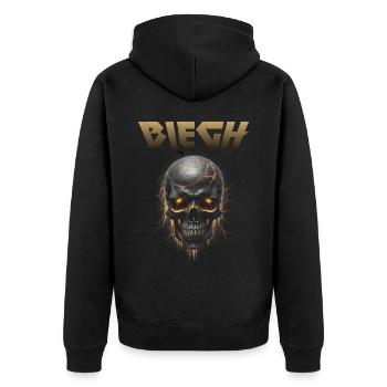 Live Laugh Blegh Heavy Metal Metalcore - Unisex Premium Organic Zip Hoodie - black - Back - Nico (187cm)