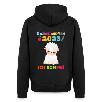 Kindergarten 2023 Ich Komme Jungen Kita Geschenk - Unisex Premium Bio Zip Hoodie - Schwarz - Hinten - Nico (187cm)