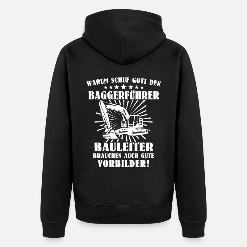Baggerführer Bagger Baggerfahrer - Unisex Premium Bio Zip Hoodie - Schwarz
