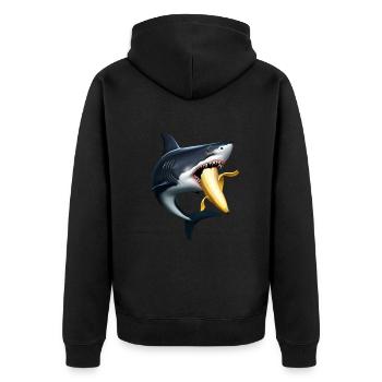Le requin mange de la banane - Veste à capuche bio Premium Unisexe - noir - Dos - Nico (187cm)