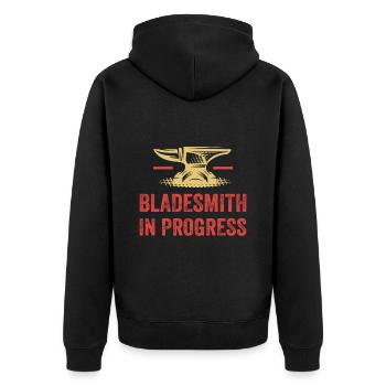 Hammer Forge Blacksmith In Progress Anvil - Unisex Premium Organic Zip Hoodie - black - Back - Nico (187cm)