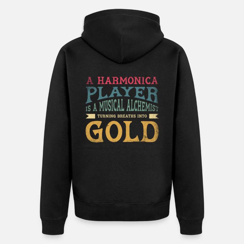 Turning Breaths Ino Gold, - Veste à capuche bio Premium Unisexe - noir