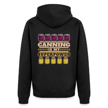 La nourriture en conserve est mon superpouvoir, la nourriture en conserve - Veste à capuche bio Premium Unisexe - noir - Dos - Nico (187cm)
