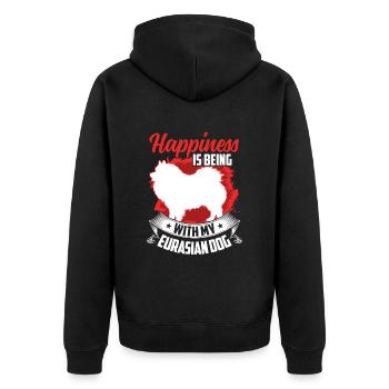 Eurasier macht glücklich Spitz Eurasian Dog - Unisex Premium Bio Zip Hoodie - Schwarz - Hinten - Nico (187cm)