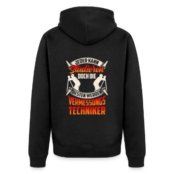 Besten werden Vermessungstechniker Vermesser - Unisex Premium Bio Zip Hoodie - Schwarz - Hinten - Nico (187cm)