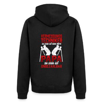 Vermessungstechniker ist eine Ehre Vermesser - Unisex Premium Bio Zip Hoodie - Schwarz - Hinten - Nico (187cm)