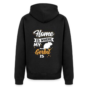Gerbille est ma maison Rat de course Gerbille - Veste à capuche bio Premium Unisexe - noir - Dos - Nico (187cm)