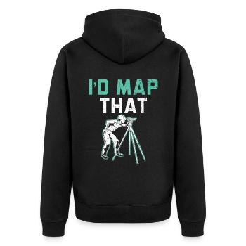 Je cartographierais le technicien terrestre Land Surve - Veste à capuche bio Premium Unisexe - noir - Dos - Nico (187cm)