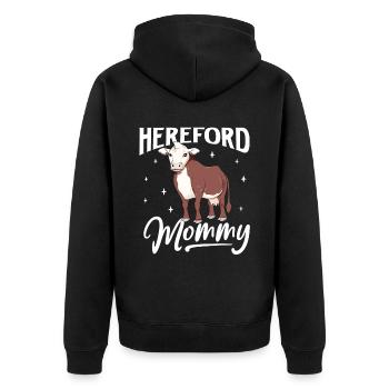 Hereford Mommy - Boeuf Hereford - Veste à capuche bio Premium Unisexe - noir - Dos - Nico (187cm)
