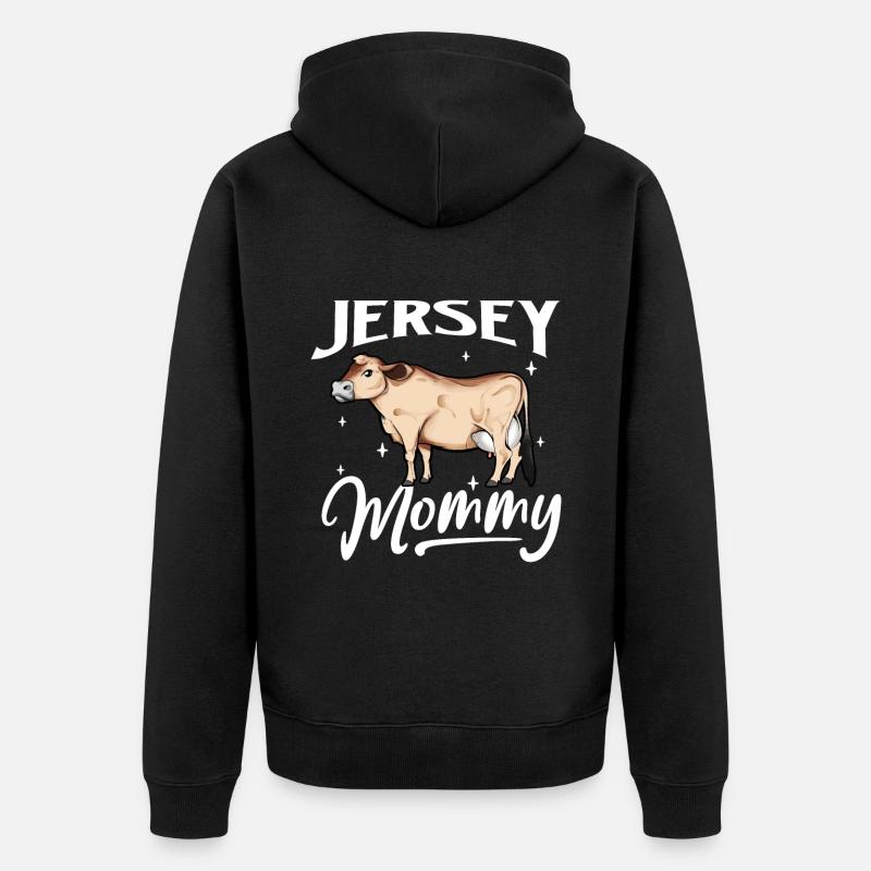 Jersey Maman - Jersey Vache - Veste à capuche bio Premium Unisexe - noir