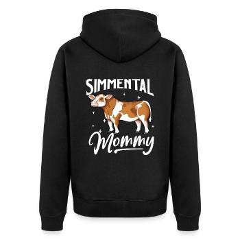 Simmental Mommy - Bœuf Simmental - Veste à capuche bio Premium Unisexe - noir - Dos - Nico (187cm)