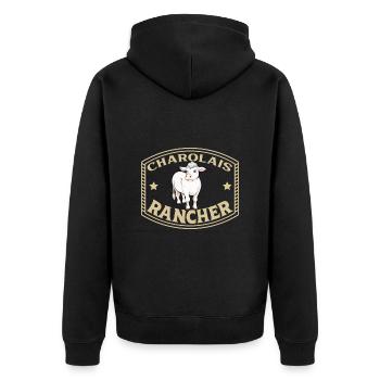 Bœuf Charolaise - Charolais Rancher - Veste à capuche bio Premium Unisexe - noir - Dos - Nico (187cm)