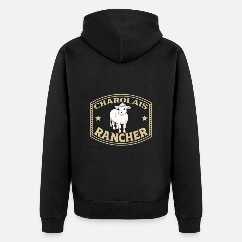 Bœuf Charolaise - Charolais Rancher - Veste à capuche bio Premium Unisexe - noir