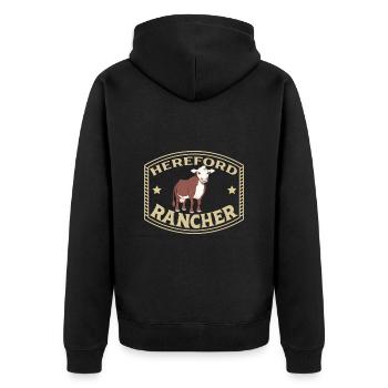 Boeuf Hereford - Hereford Rancher - Veste à capuche bio Premium Unisexe - noir - Dos - Nico (187cm)