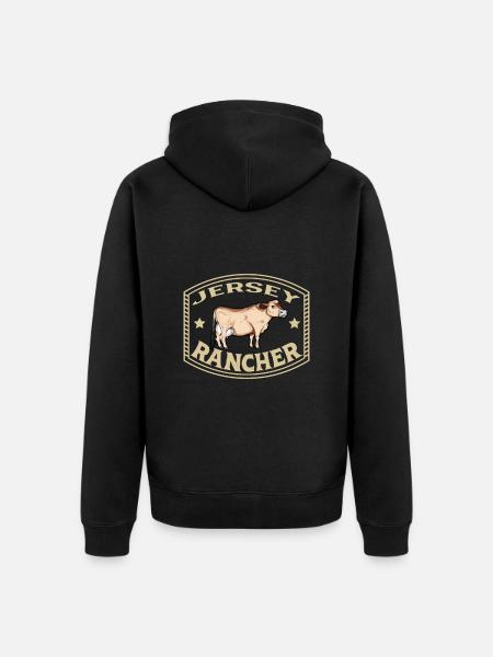 Jersey Beef - Jersey Rancher - Unisex Premium Organic Zip Hoodie - black