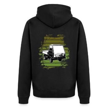 Multicar M25 Multicar Neu Multricar Lastkraftwagen - Unisex Premium Bio Zip Hoodie - Schwarz - Hinten - Nico (187cm)