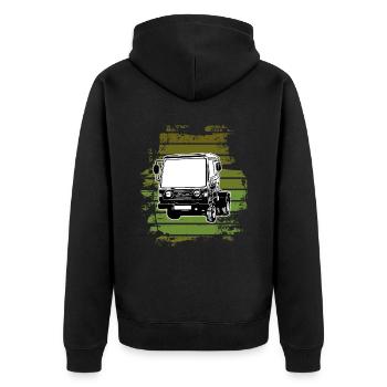 Multicar M25 Multicar Neu Multricar Lastkraftwagen - Unisex Premium Bio Zip Hoodie - Schwarz - Hinten - Nico (187cm)