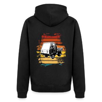 Multicar M25 Multicar Neu Multricar Lastkraftwagen - Unisex Premium Bio Zip Hoodie - Schwarz - Hinten - Nico (187cm)