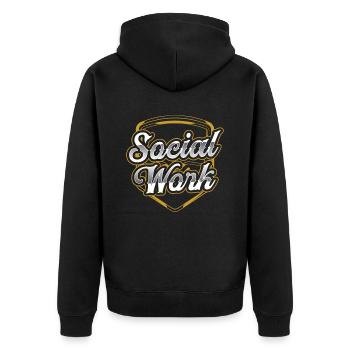 Travail social Profession Travailleur social Travail social - Veste à capuche bio Premium Unisexe - noir - Dos - Nico (187cm)