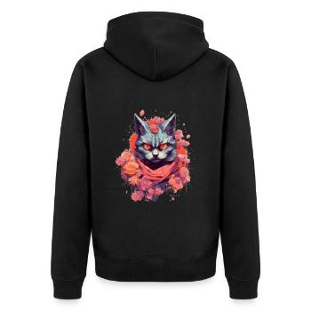 Chat fou - Veste à capuche bio Premium Unisexe - noir - Dos - Nico (187cm)