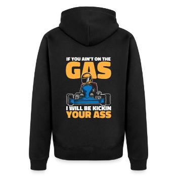 Go Kart Karting Karting Karting Driver Funny - Unisex Premium Organic Zip Hoodie - black - Back - Nico (187cm)