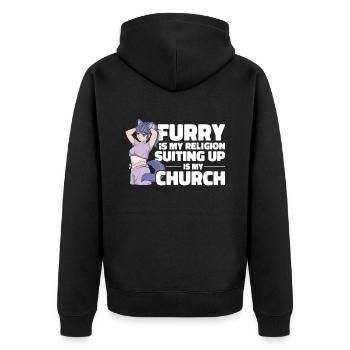 Furry Fandom Fursuits Cool - Veste à capuche bio Premium Unisexe - noir - Dos - Nico (187cm)