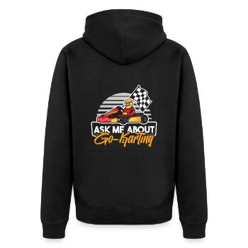 Go Kart Kartfahren Kartfahrer Cool - Unisex Premium Bio Zip Hoodie - Schwarz - Hinten - Nico (187cm)